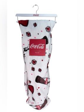 Coca Cola Velvet Plush Throw Blanket 60x70 Coke Bottle Hearts coke a cola New